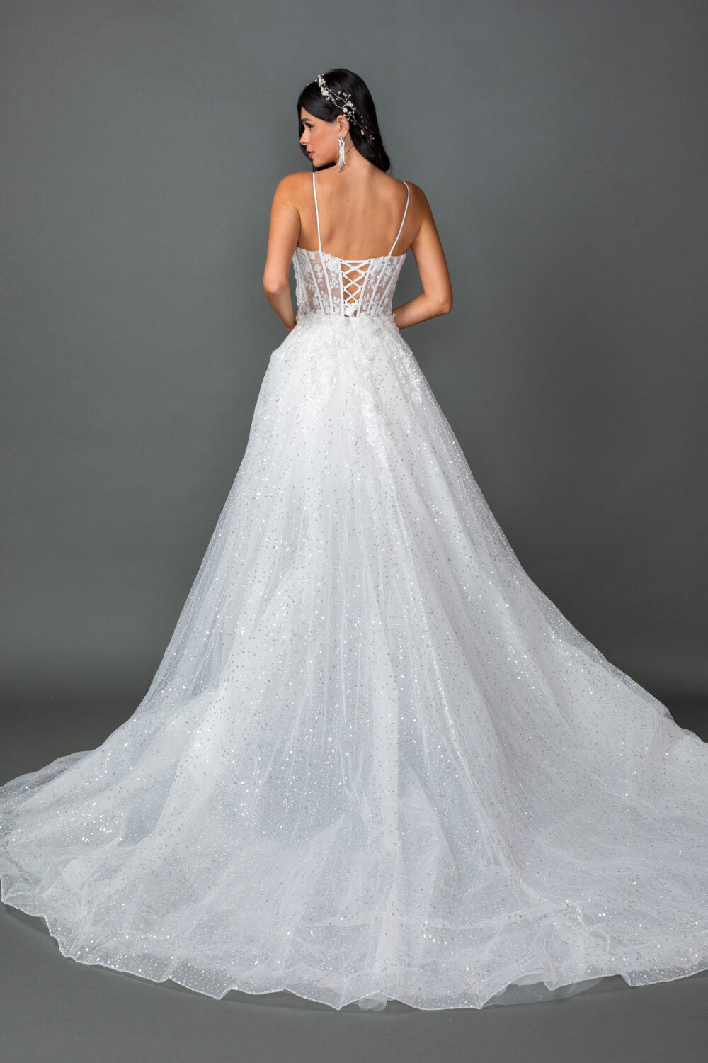 Illusion Long Sleeve Wedding Dress - Style 0329 2