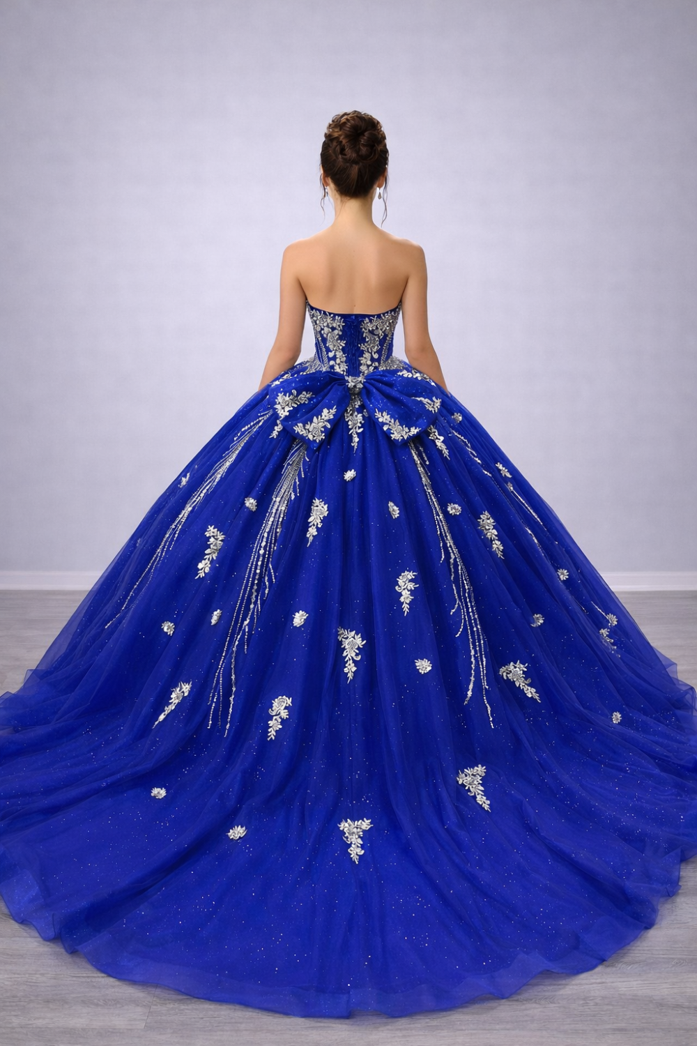Off-Shoulder Beaded Corset Layered Tulle Quinceanera Ball Gown 2