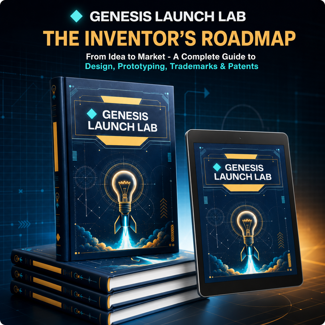 Genesis Launch Lab - The Inventor's Roadmap guide mockup
