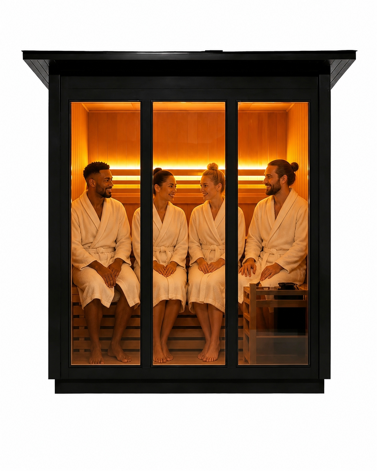 Thermora Custom 4-Person Luxury Canadian Red Cedar Outdoor Steam Sauna With Heater And Stones [Made-To-Order]