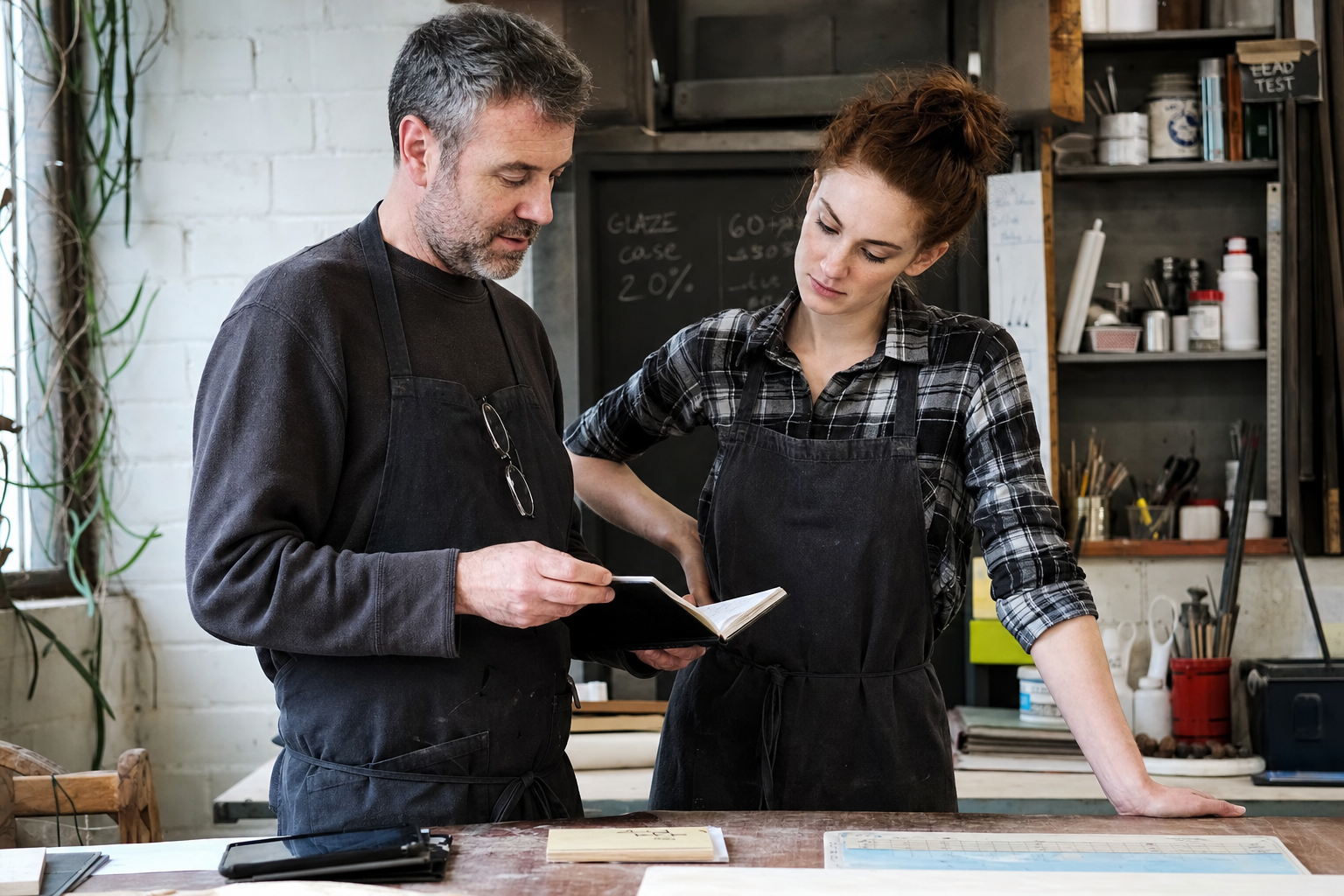 Cordell talking with a business owner