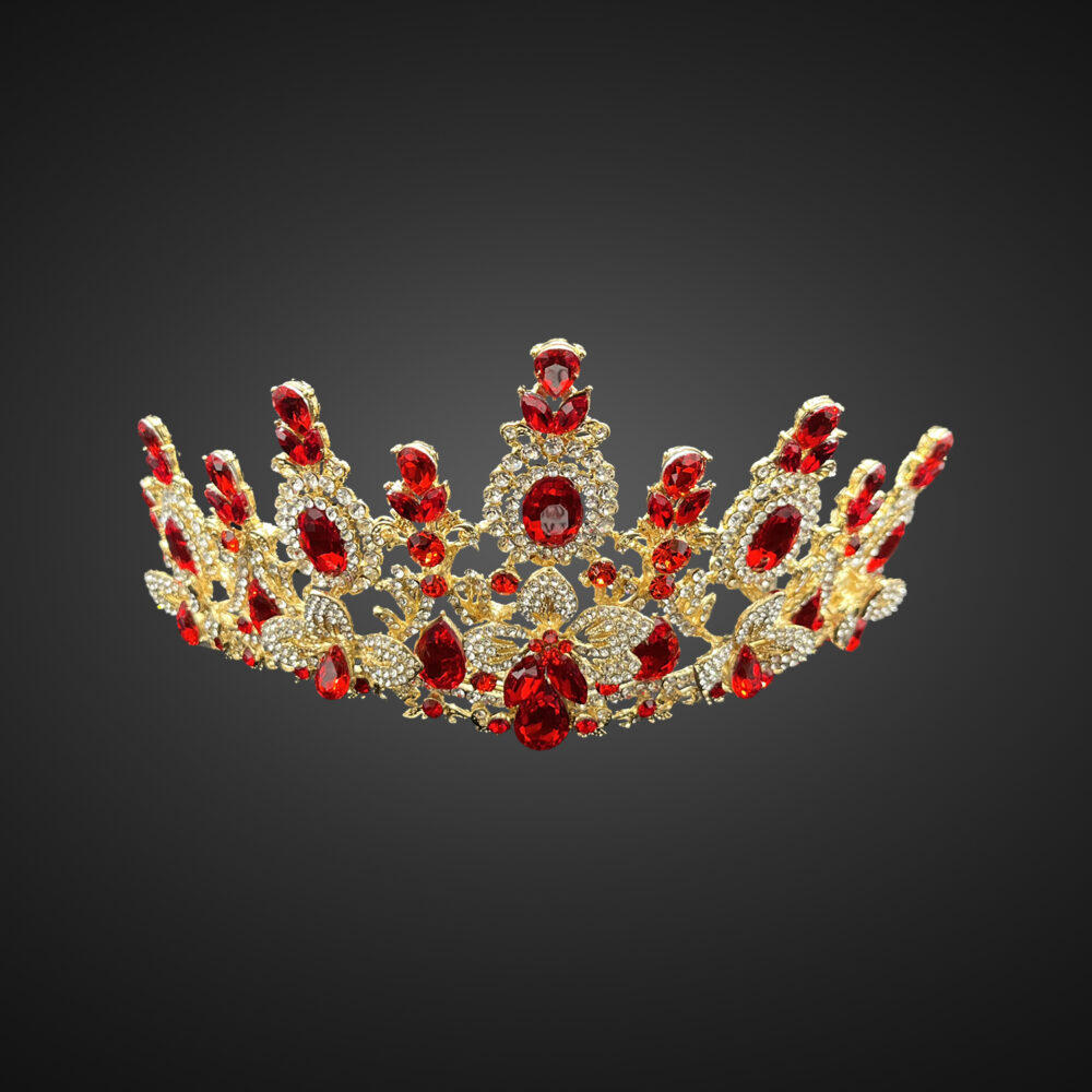 Regal Crown with Teardrop Gemstones - Style CR1013