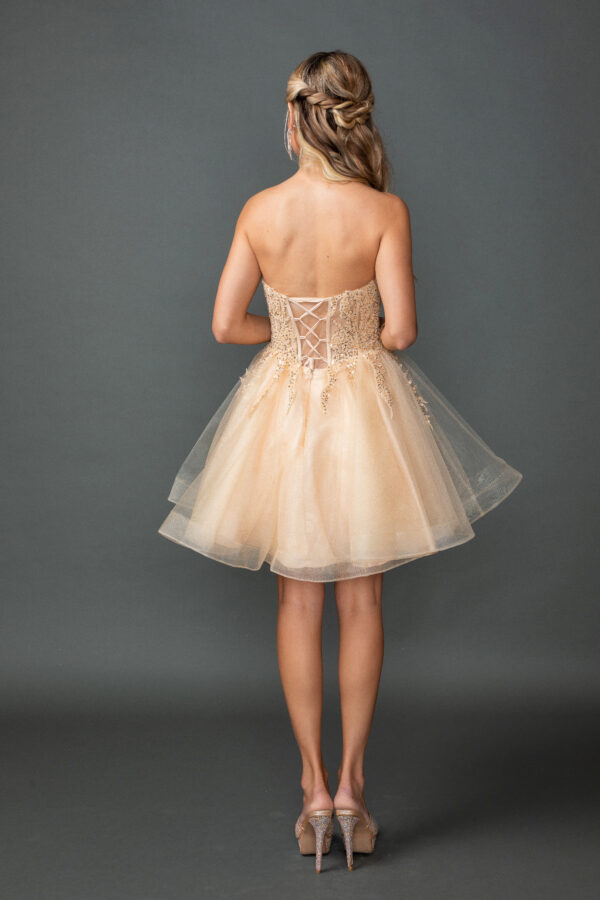Off-Shoulder Embellished Corset Short A-Line Homecoming Dress 2
