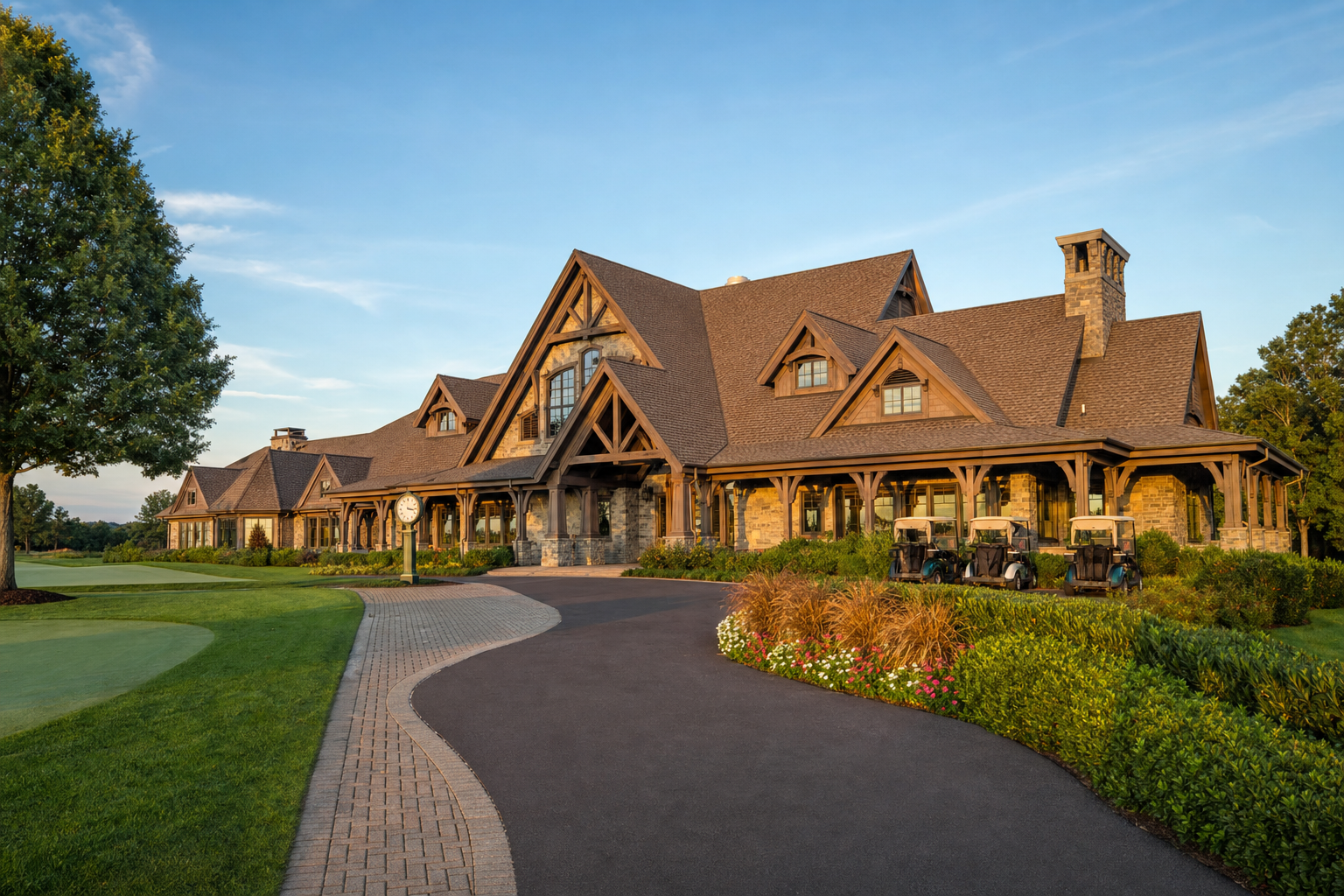 Clubhouse and cart path placement