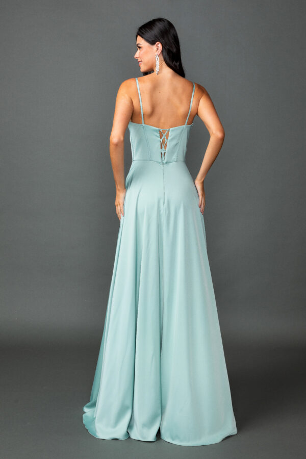 V-Neck Chiffon Prom Dress with Embroidered Bodice 2