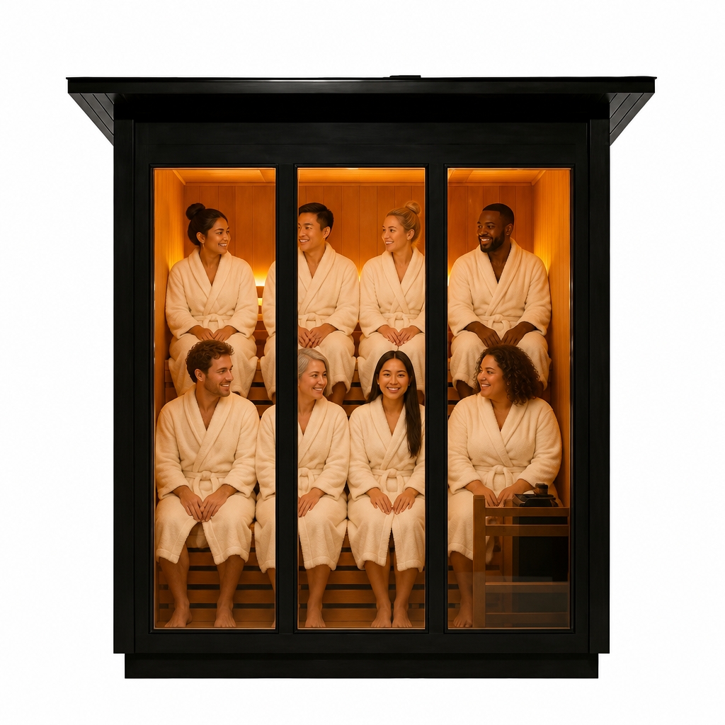 Thermora Custom 8-Person Luxury Canadian Red Cedar Outdoor Steam Sauna With Heater And Stones [Made-To-Order]