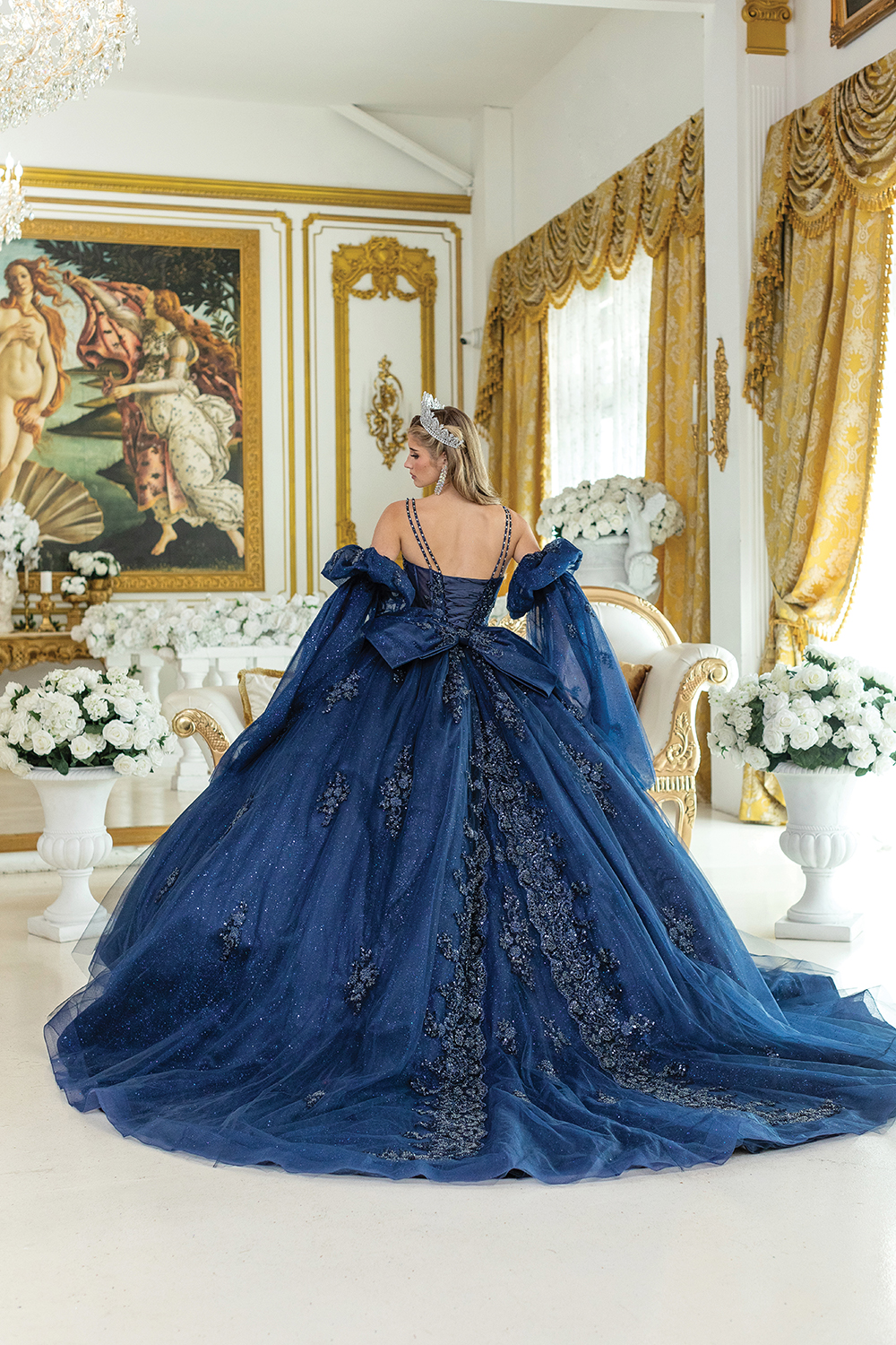 Sweetheart Puff Sleeve Corset Quinceanera Ball Gown 2