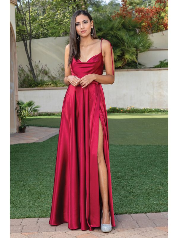 Sequined V-Neck Mermaid Dress with Sheer Overlay