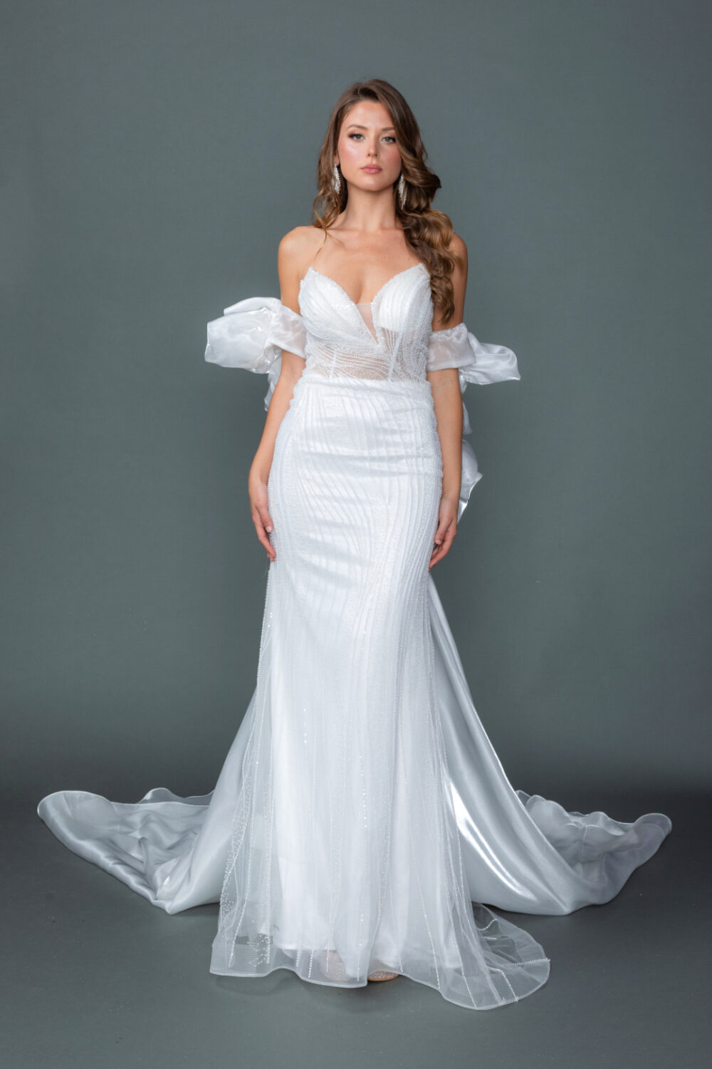 Sweetheart Illusion Waist Fitted Mermaid Wedding Dress - Style 0328 2