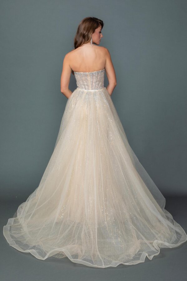 Cap Sleeve V-Neck Sequin Mermaid Prom Dress with Sweep Train 2
