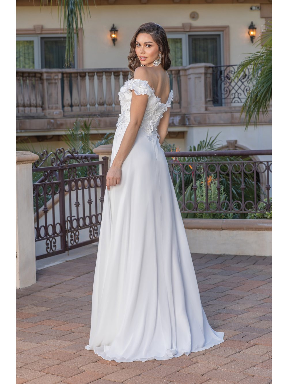 Classic Silhouette Gown with Embellished Cape Sleeves 2