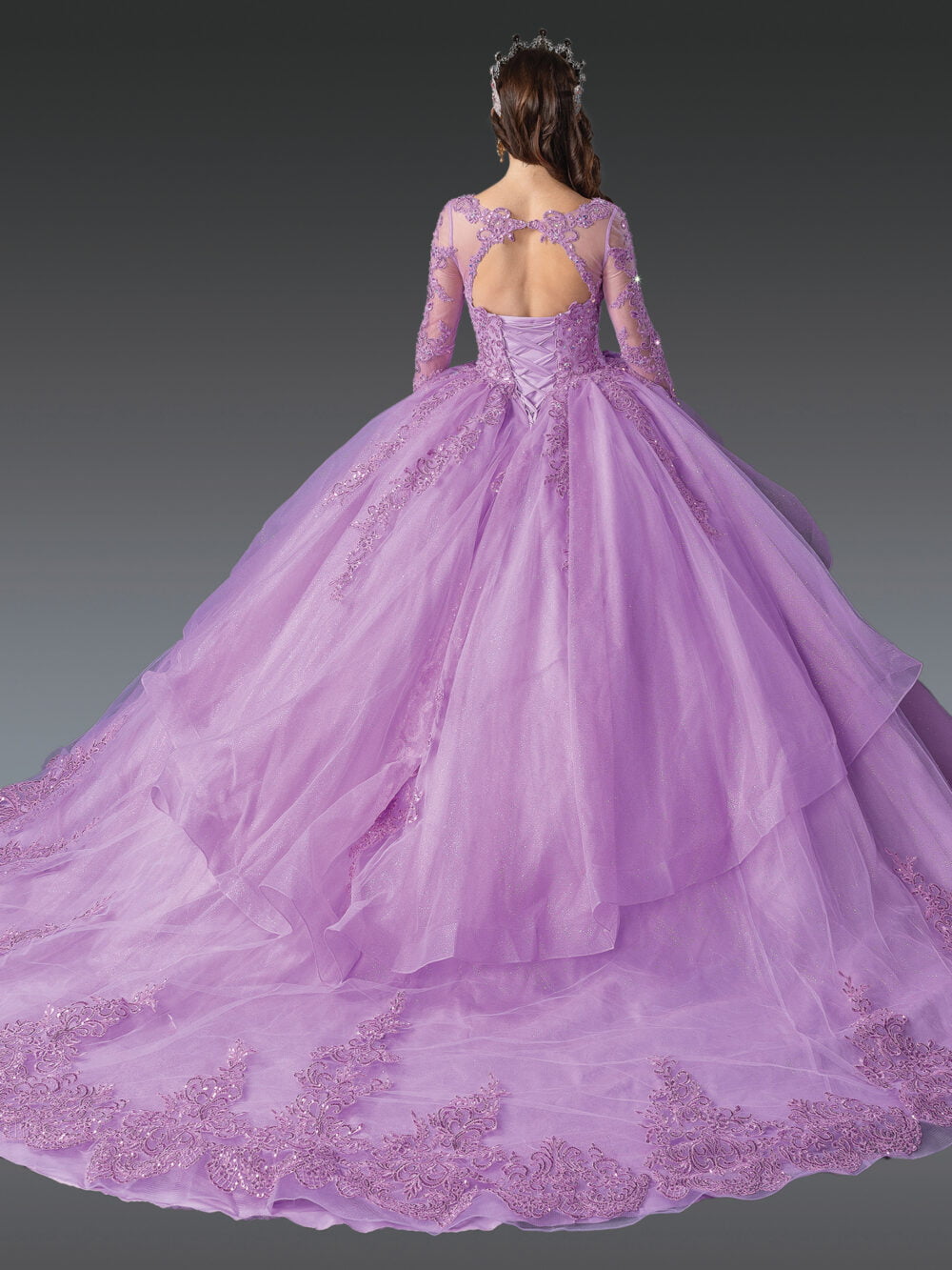 Opulent Long Sleeve Ball Gown Quinceanera Dress 2