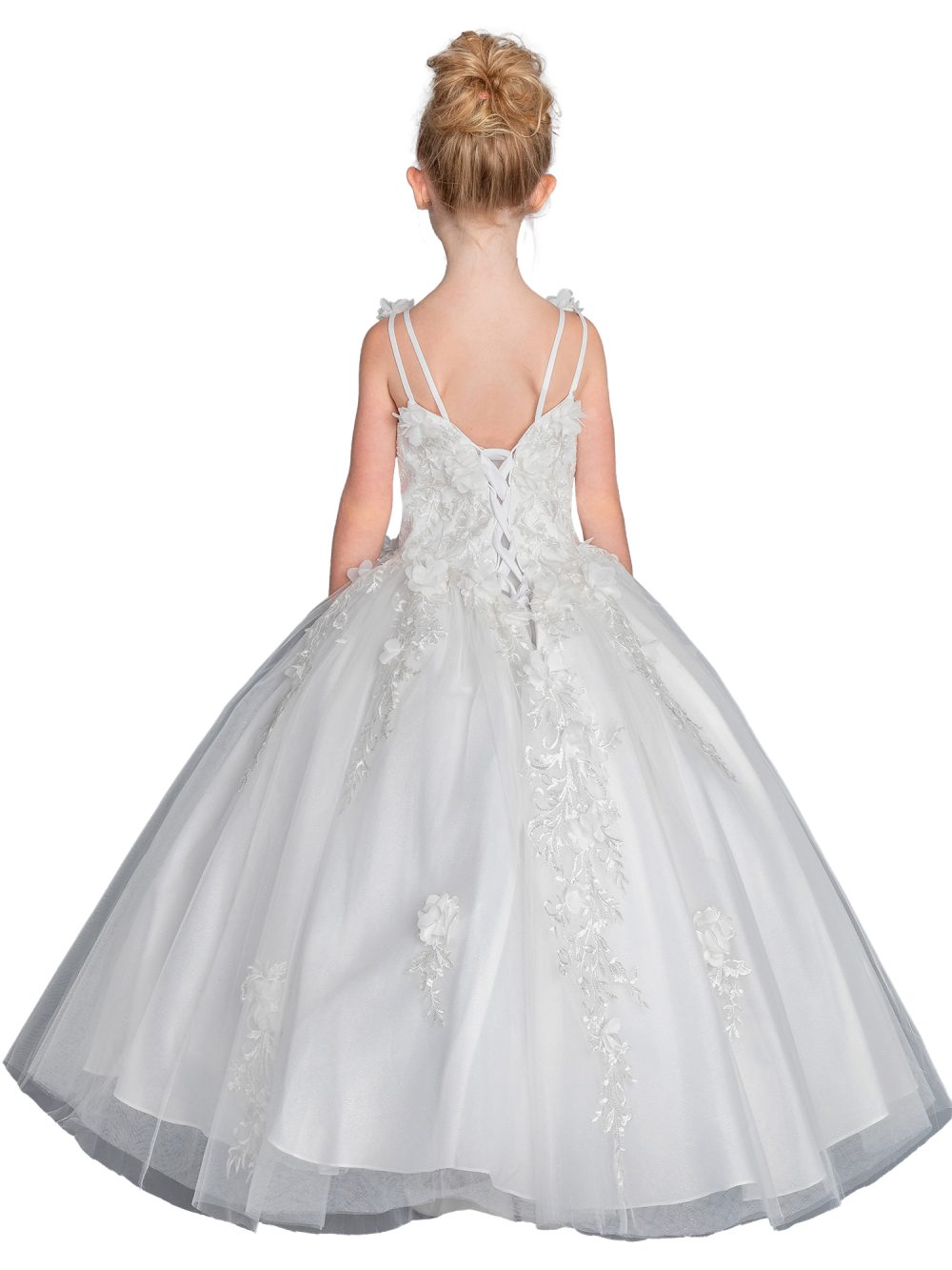 Sleeveless V-Neck Ball Gown Petite Quince Dress - White 2
