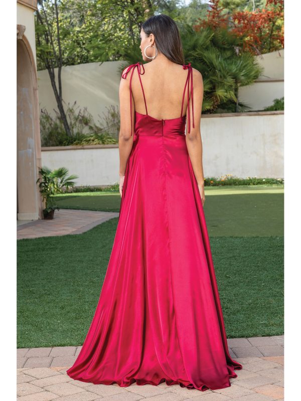 Sequined V-Neck Mermaid Dress with Sheer Overlay 2