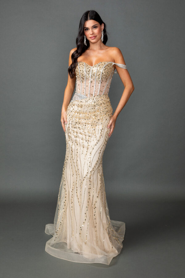 Sweetheart Strapless Beaded Mermaid Prom Dress