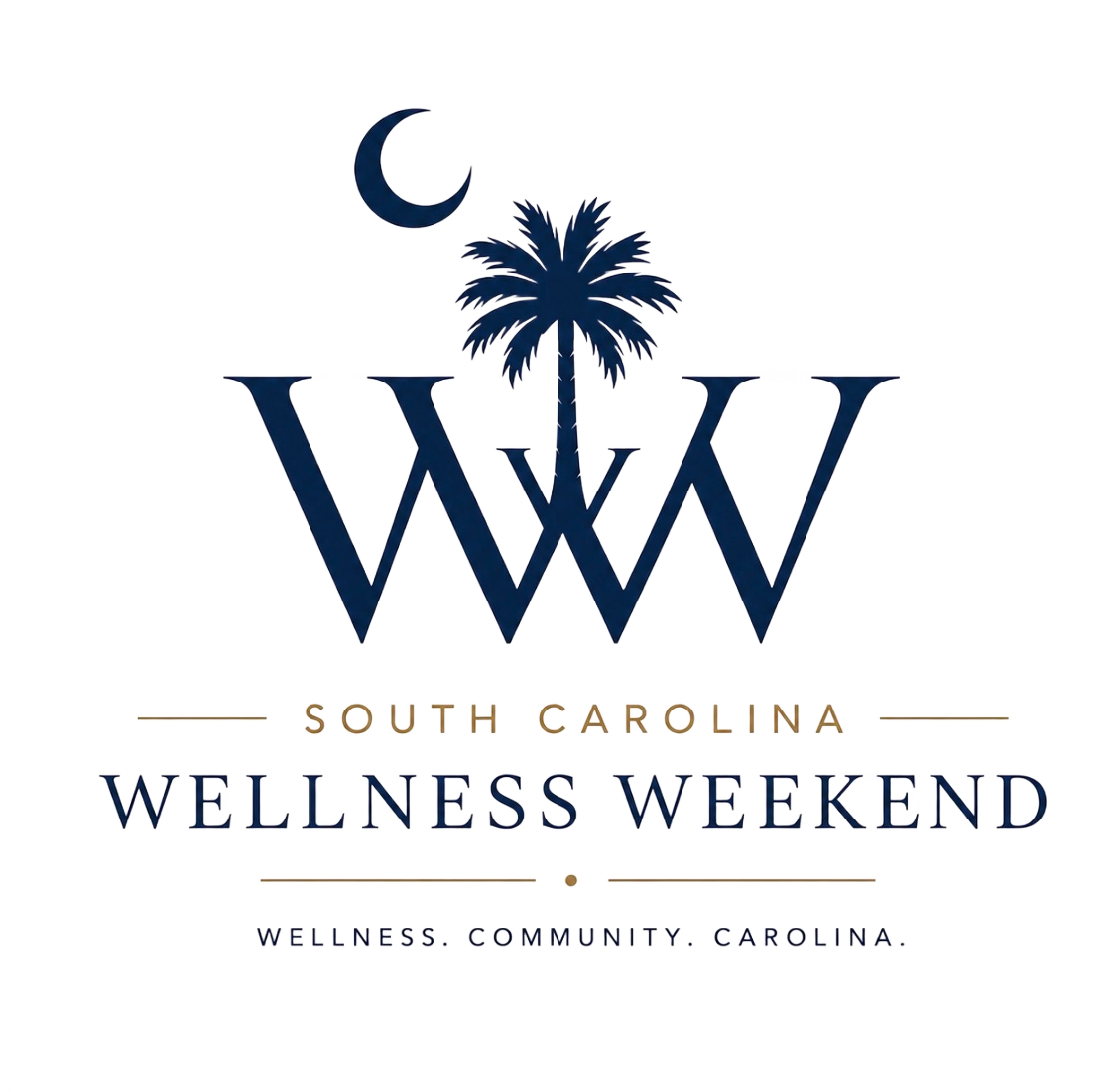 South Carolina Wellness Weekend — crescent moon and palmetto tree logo