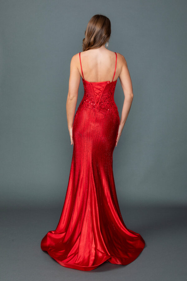 Spaghetti Strap Beaded Mermaid Prom Dress 2