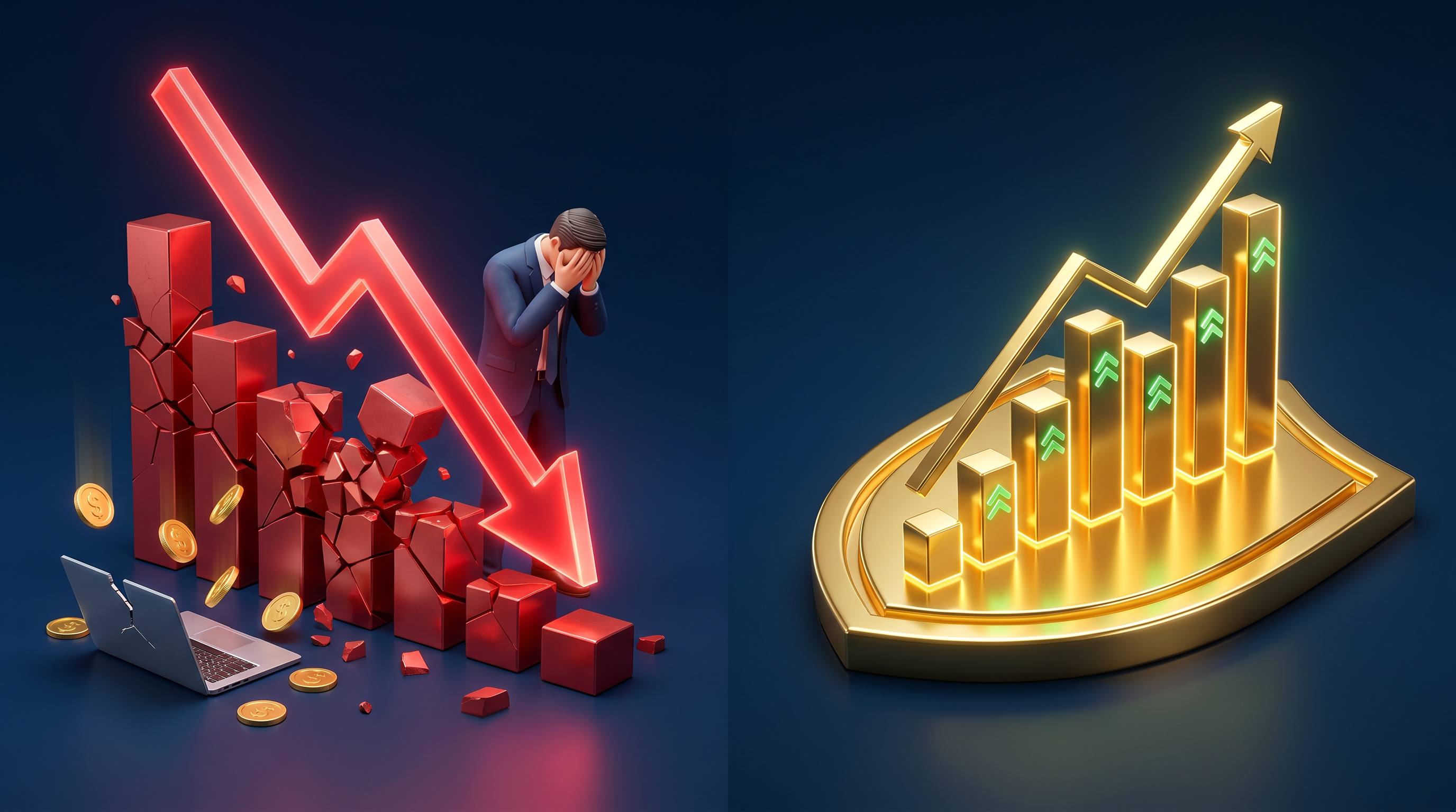Market crash versus IUL zero-floor protection comparison