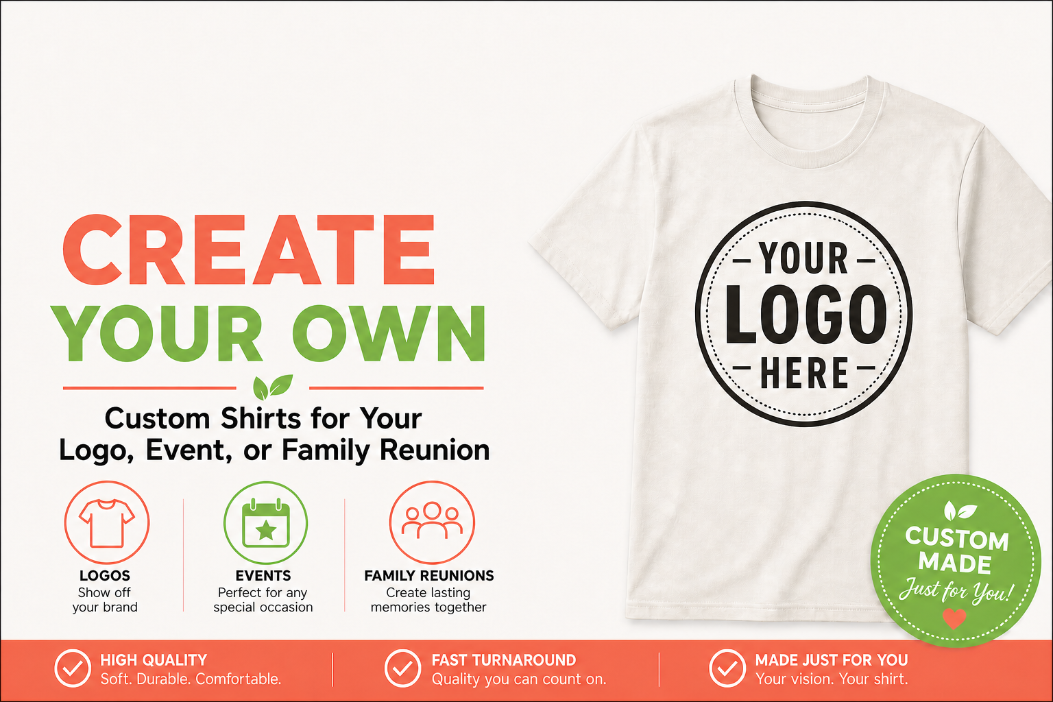 Create your own custom t-shirt with your logo