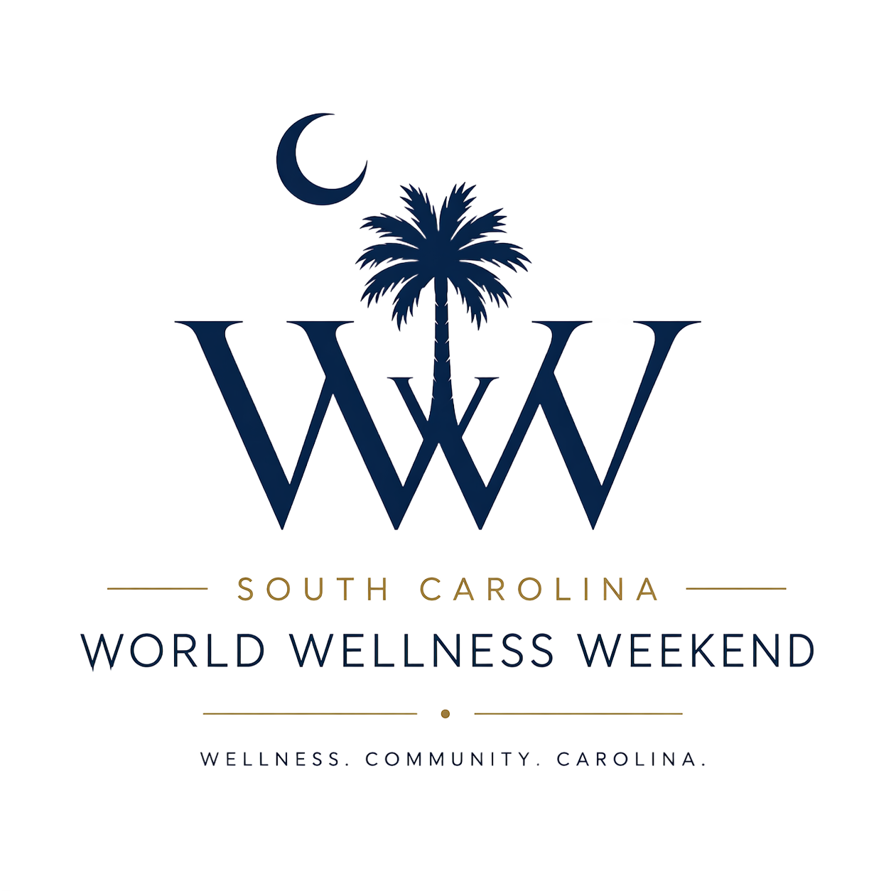 World Wellness Weekend, South Carolina — crescent moon and palmetto tree logo