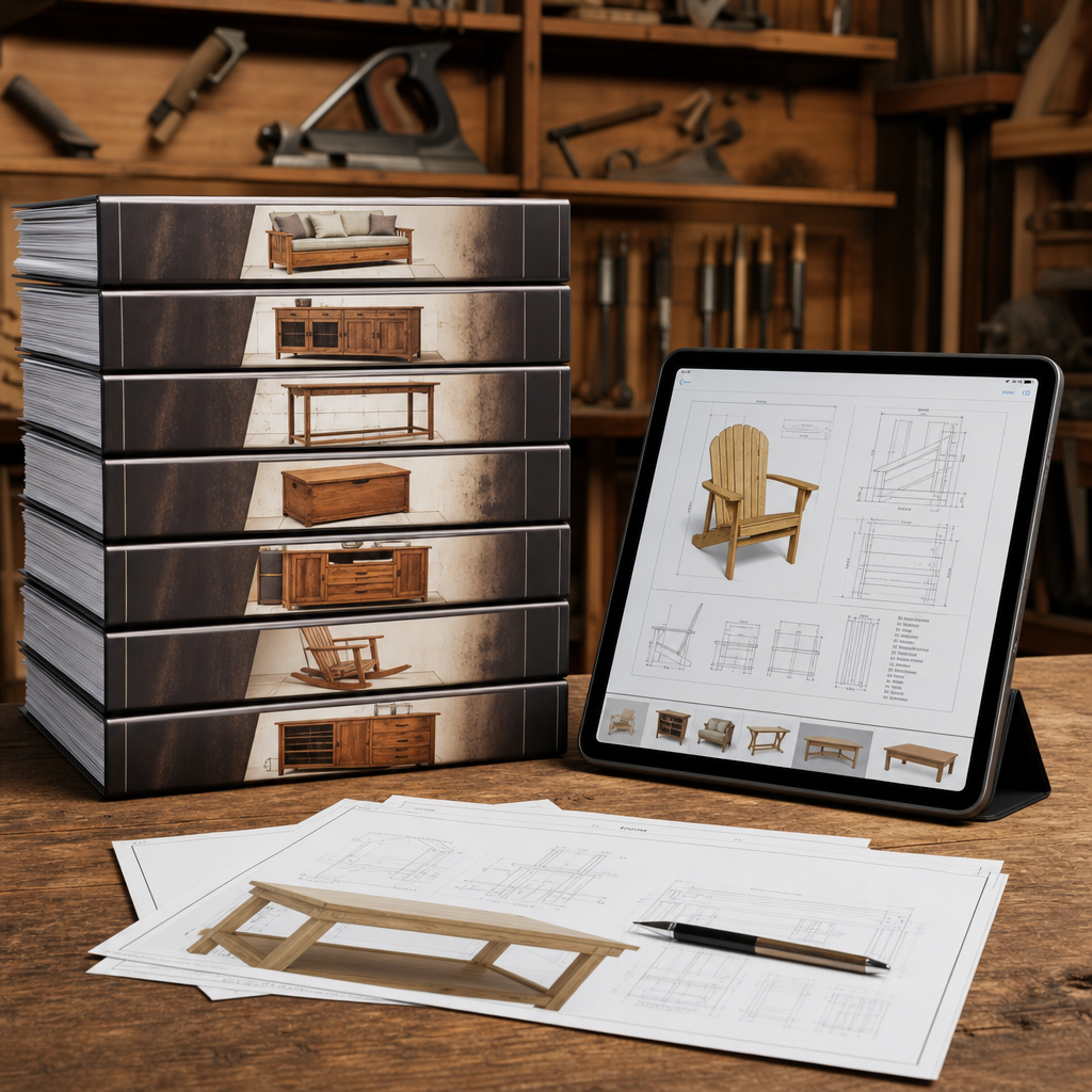 TedsWoodworking 16,000 woodworking plans digital library mockup