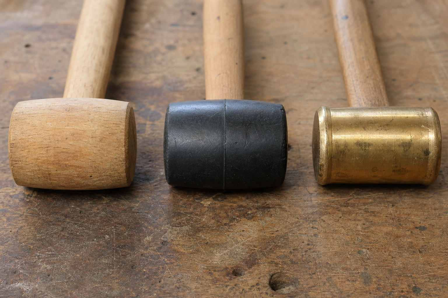Comparison of three mallet heads of different materials