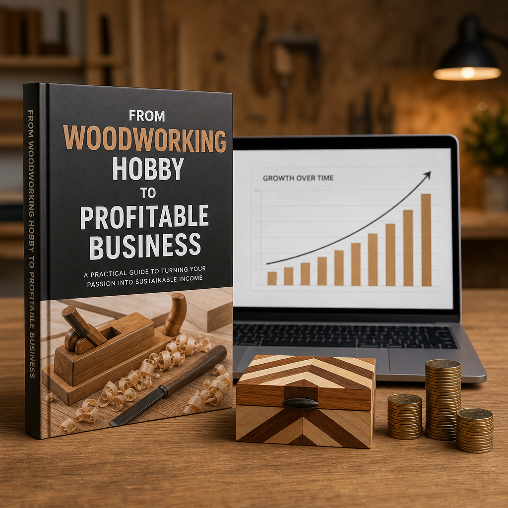 WoodProfits woodworking business guide mockup