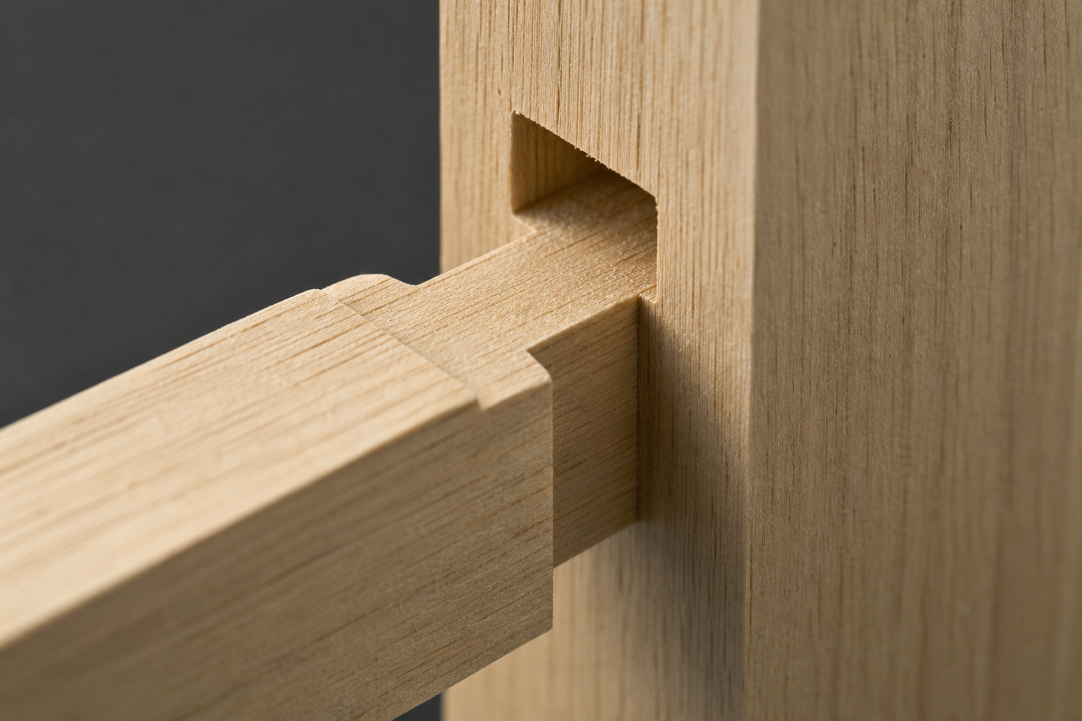 Mortise and tenon wood joint fitted together. Woodworking Joinery & Techniques