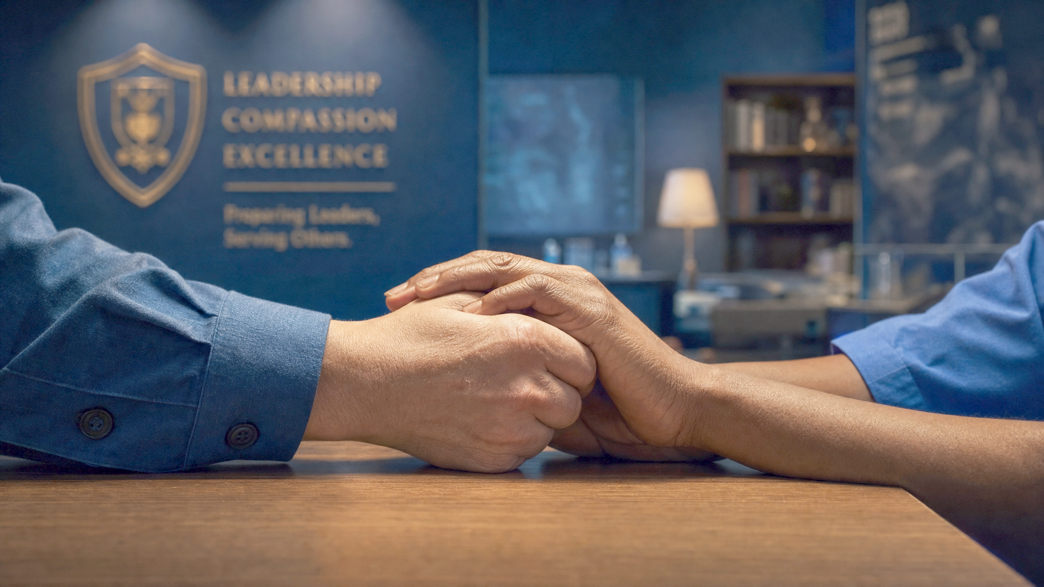 A supportive coaching handshake