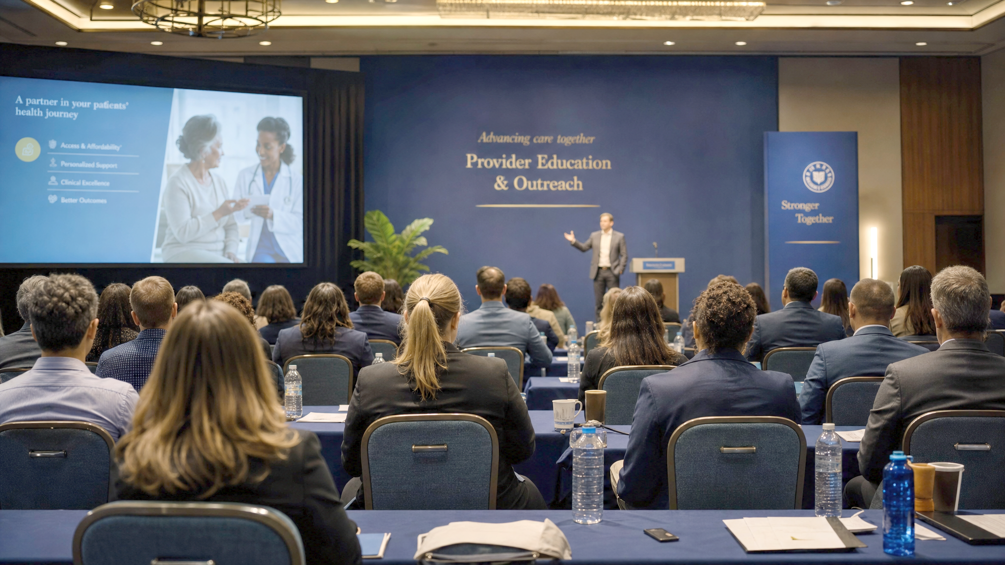 A professional training seminar with an engaged audience