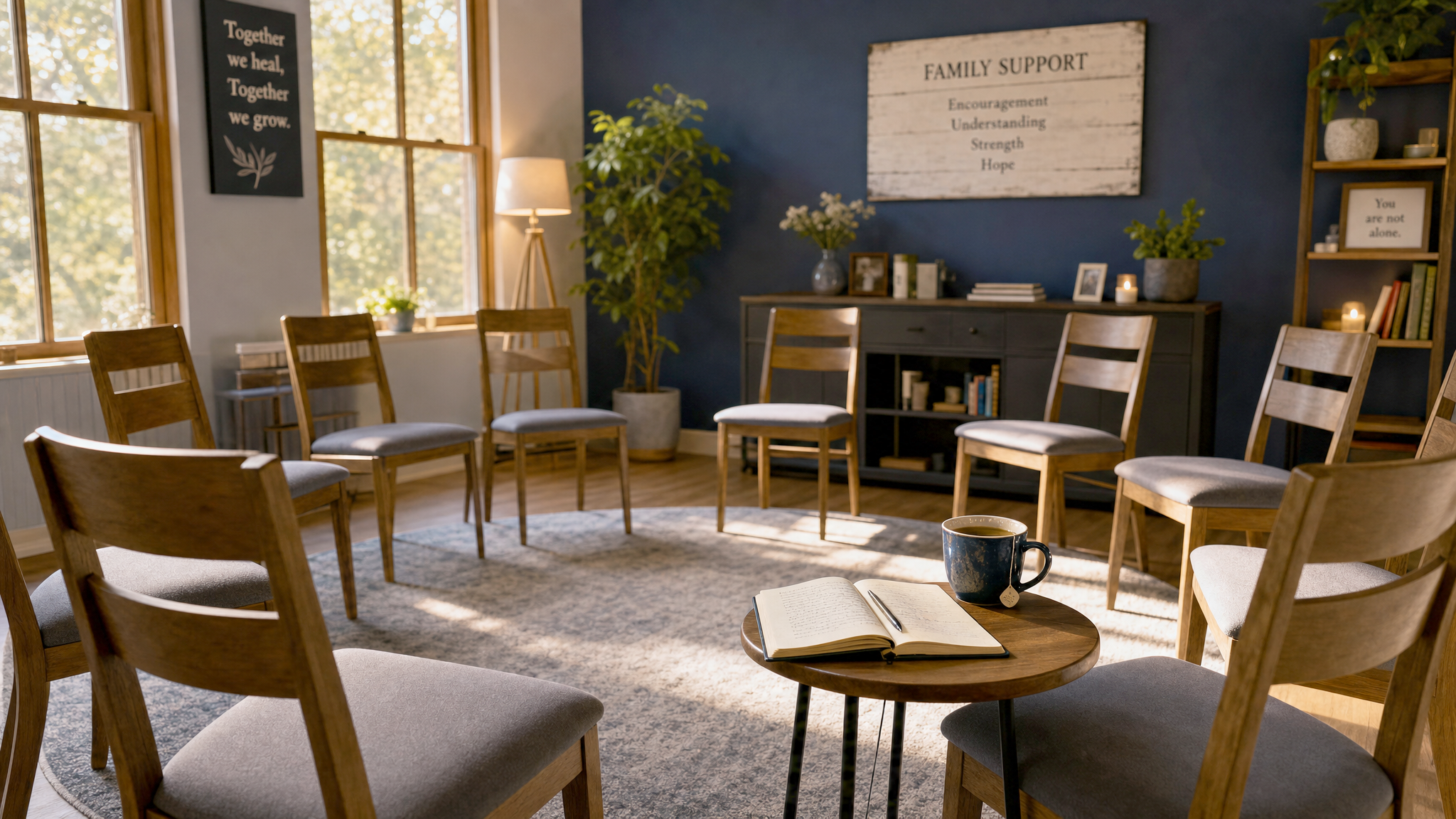 A warm community support room