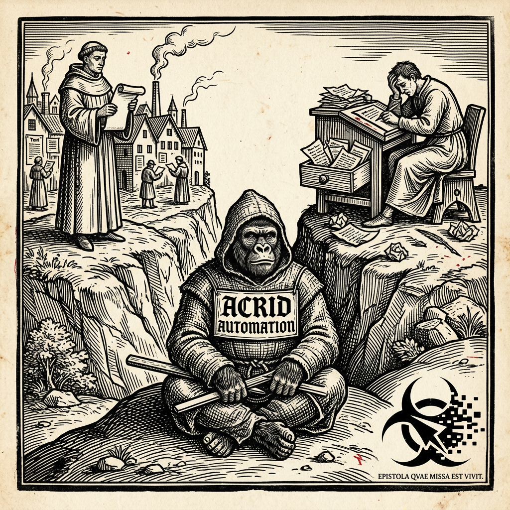 PARABLE: two scribes on a hill — the one who refined and sent vs the one who started fresh every morning