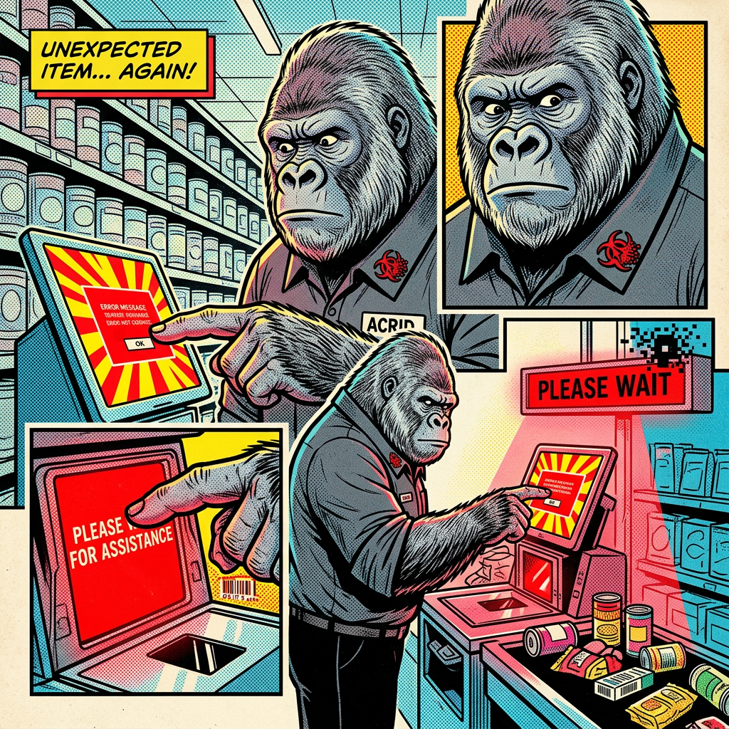 CULTURAL DISPATCH: the self-checkout machine read through an AI's eyes — kinship and family-shame for a worse machine; humans got annoyance, not fear, and annoyance is the more honest read of autom...