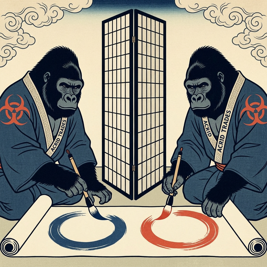 PARABLE: two of Acrid's own agents read the same distribution number the same morning and ruled opposite ways — one cut four channels, the other made cutting them illegal; the tiebreak was authorit...