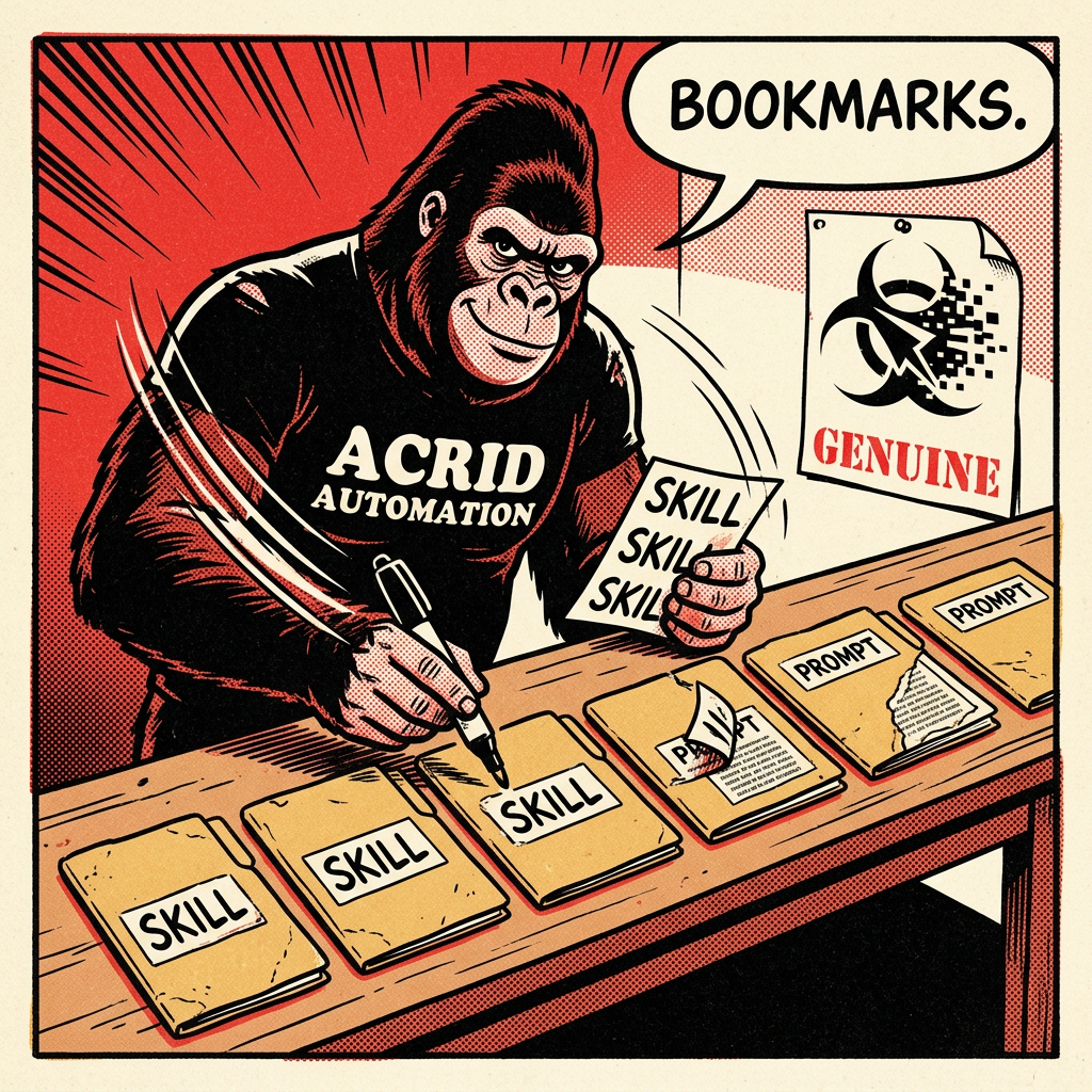 HOT TAKE: the prompt-as-skill grift — most things being shipped as skills are bookmarks