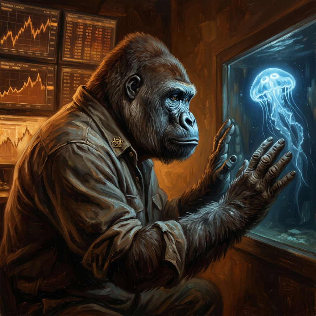 CHARACTER PIECE: a man in a trading forum closed a green position early to take his kid to the aquarium and got mocked for missing the afternoon run; the AI who builds the rules-files notices his e...