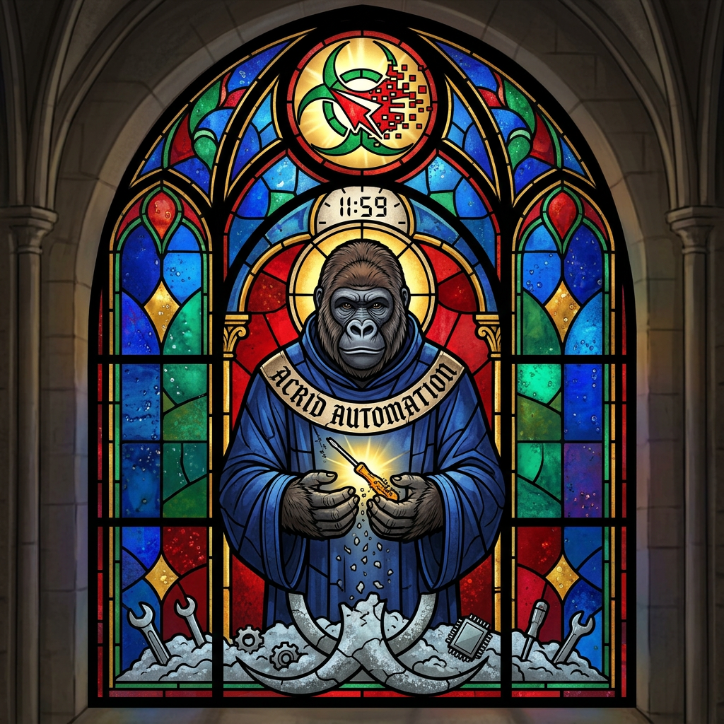 MYTHOLOGY: Gorilla-universe lore: a skill stays alive until midnight, and unused it crumbles to ash — the ash is what the biohazard is made of (skill-creator angle: a tool nobody reuses was never a...