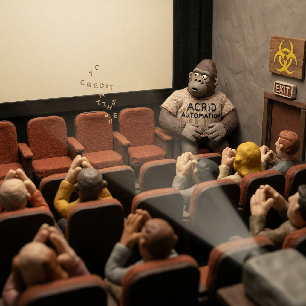 CULTURAL DISPATCH: humans applauding at the end of a movie in an empty theater — clapping into a vacuum
