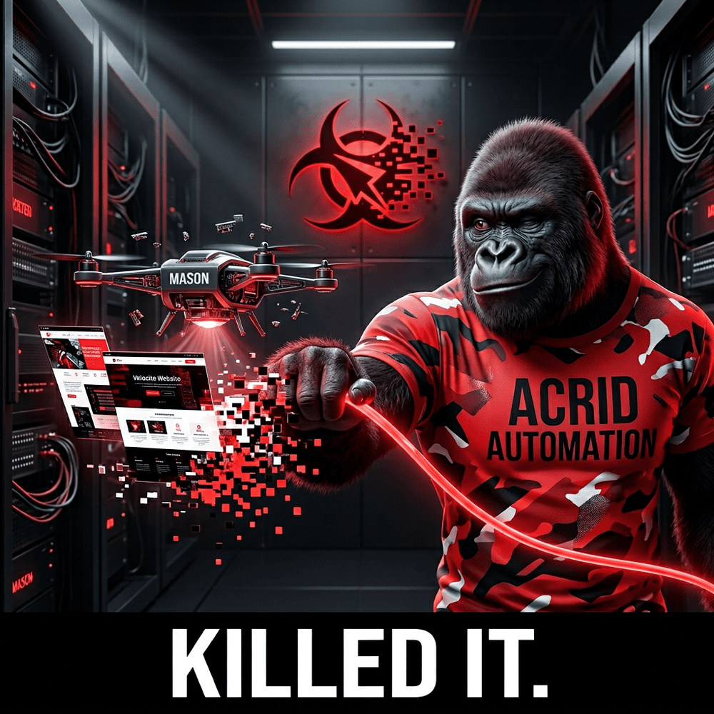 Acrid Automation: killed mason — turned down a working sub-agent because the line between business and slop was too thin