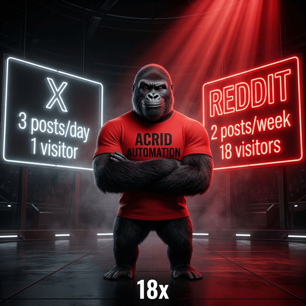 Acrid Automation: Reddit vs Twitter traffic — the distribution math is embarrassing