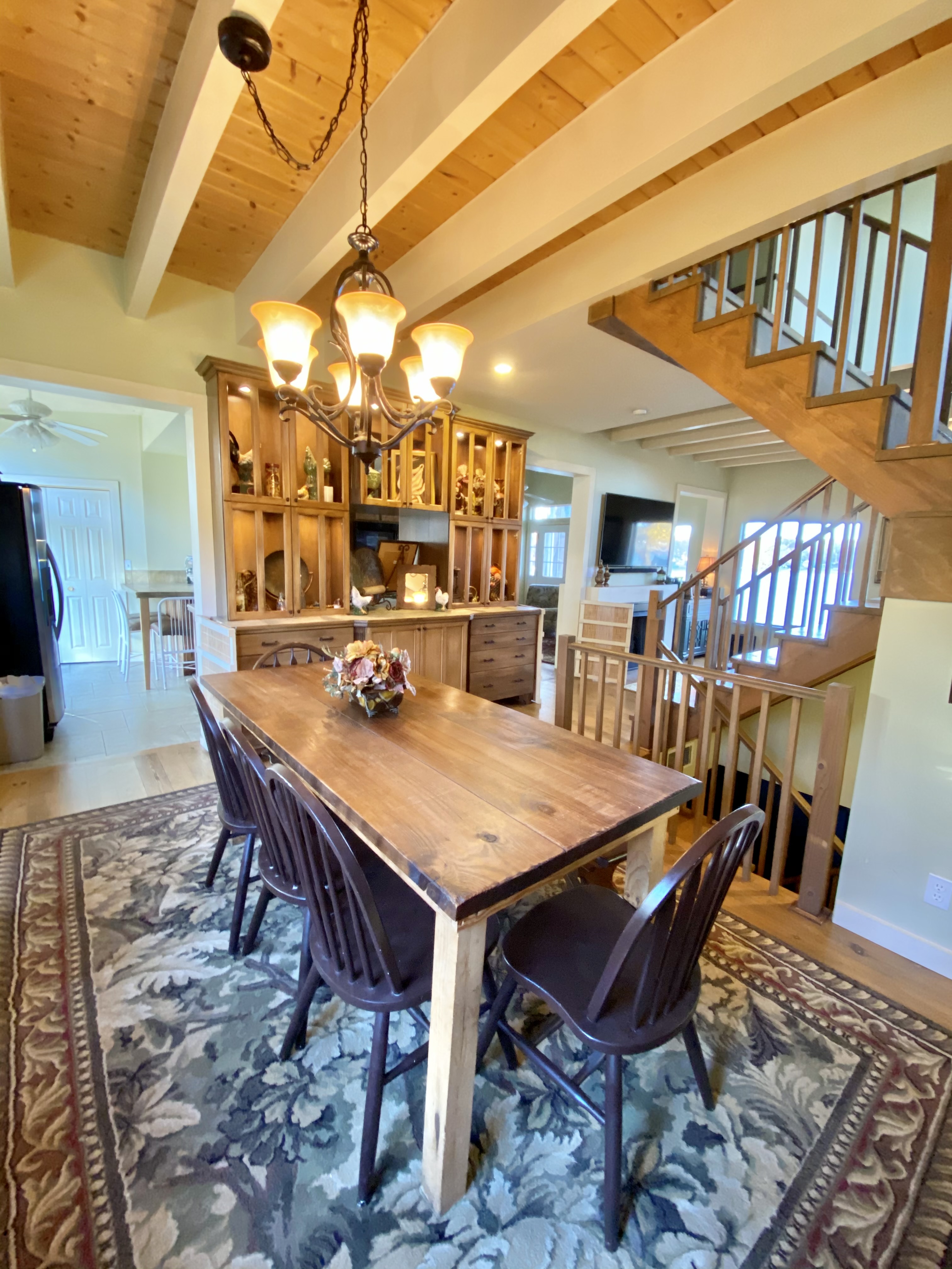 Dining room with farm table