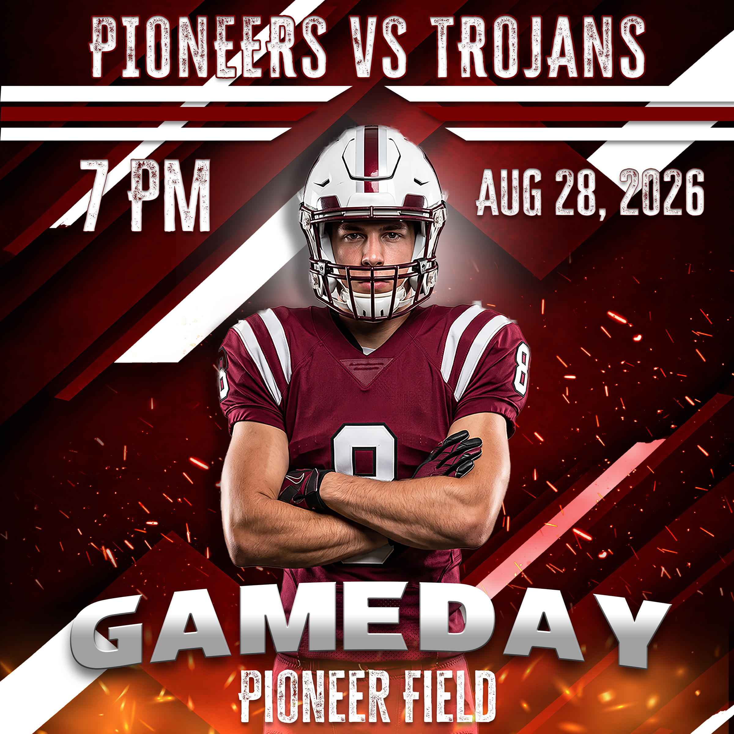 Game Day banner layout — 1x1 ratio