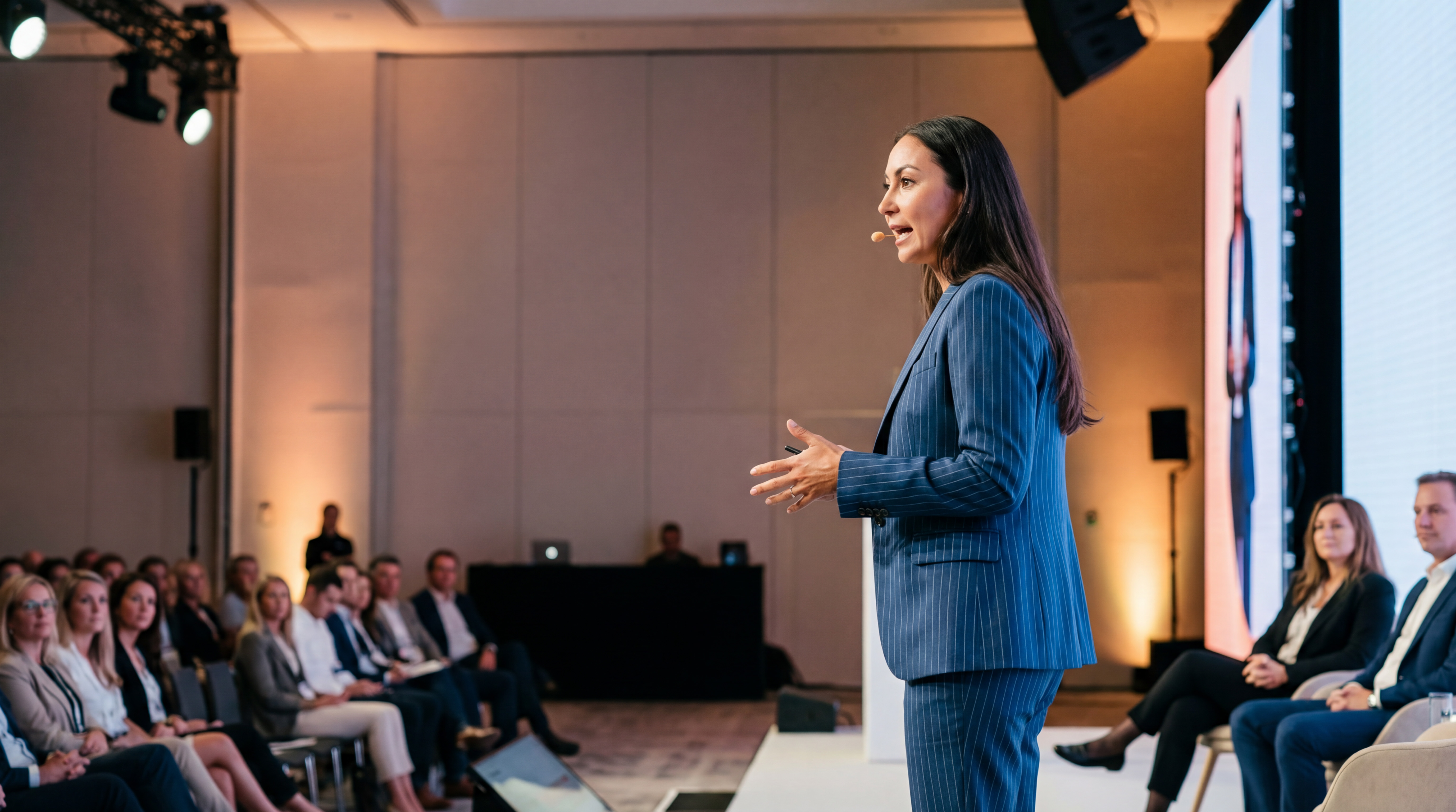 Tara Shuler delivering a keynote on stage