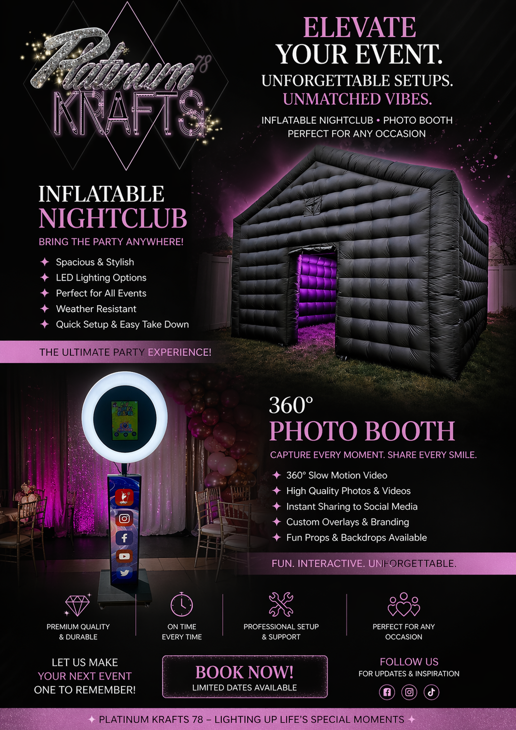 Inflatable Nightclub and 360 Photo Booth